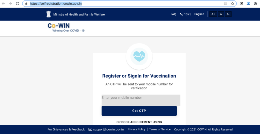 vaccination booking site 